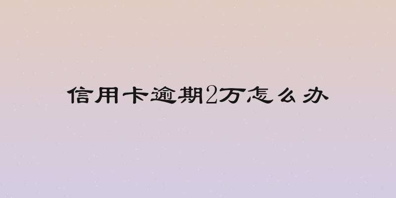 信用卡逾期2万怎么办