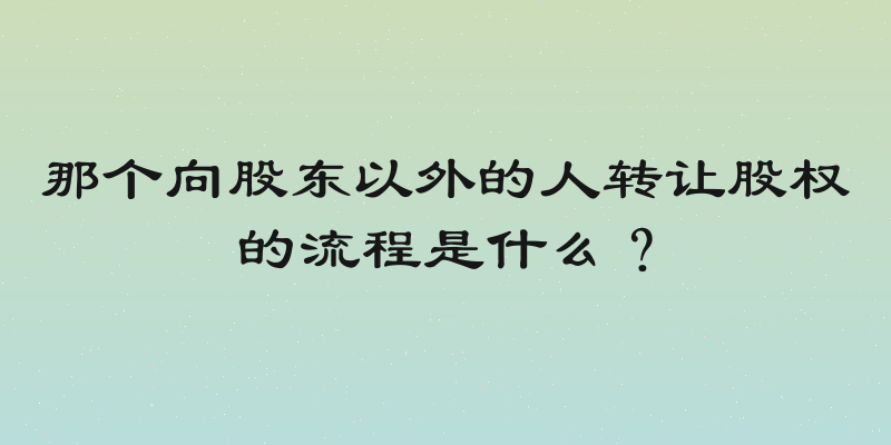 那个向股东以外的人转让股权的流程是什么？