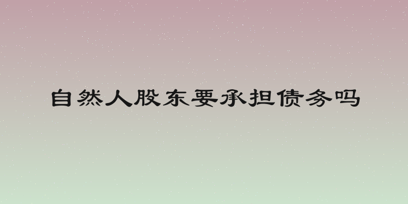 自然人股东要承担债务吗