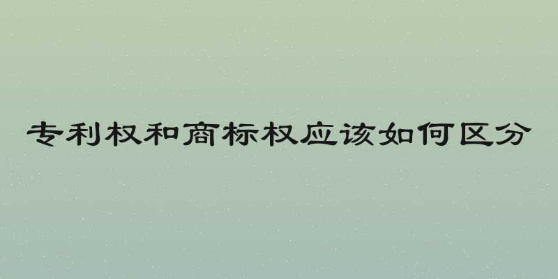 专利权和商标权应该如何区分