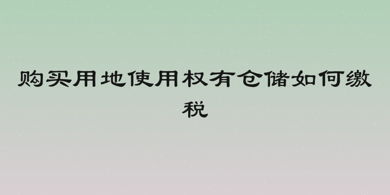 购买用地使用权有仓储如何缴税