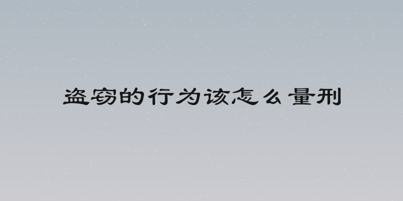 盗窃的行为该怎么量刑