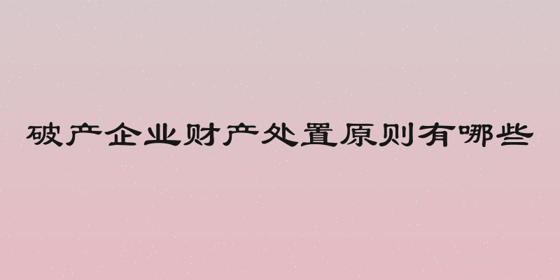 破产企业财产处置原则有哪些