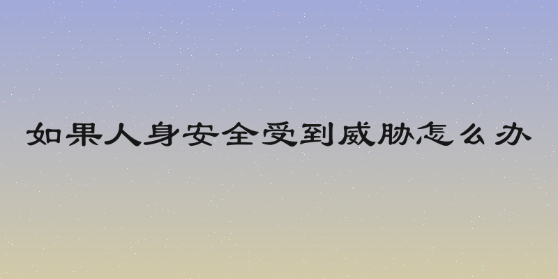 如果人身安全受到威胁怎么办