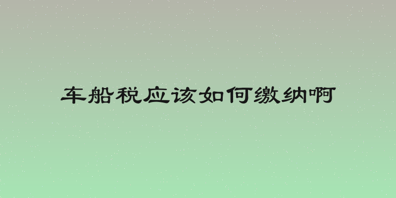 车船税应该如何缴纳啊