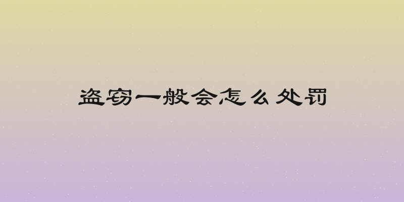 盗窃一般会怎么处罚