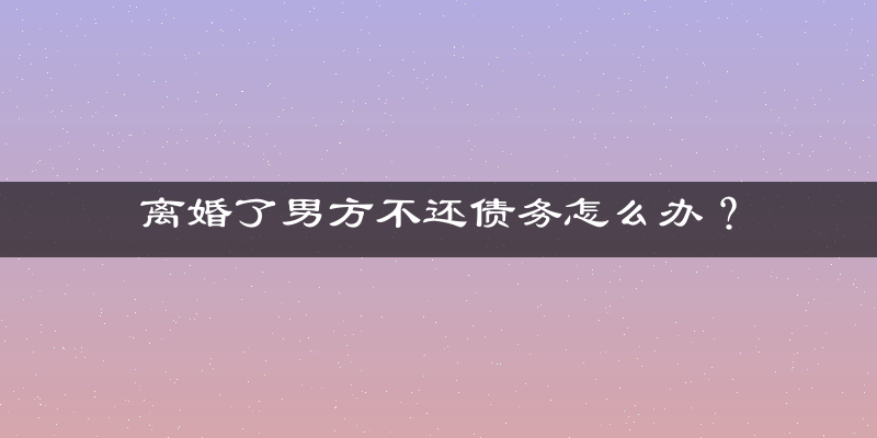 离婚了男方不还债务怎么办？