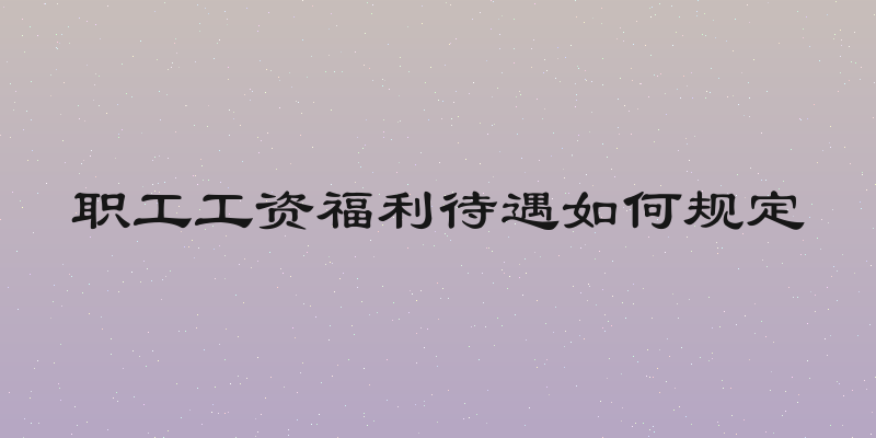职工工资福利待遇如何规定