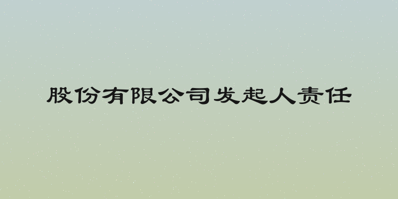 股份有限公司发起人责任