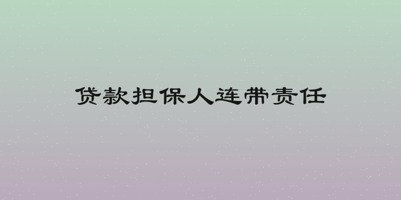 贷款担保人连带责任