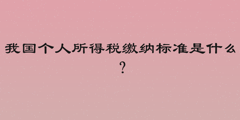 我国个人所得税缴纳标准是什么？