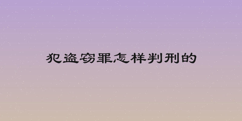 犯盗窃罪怎样判刑的