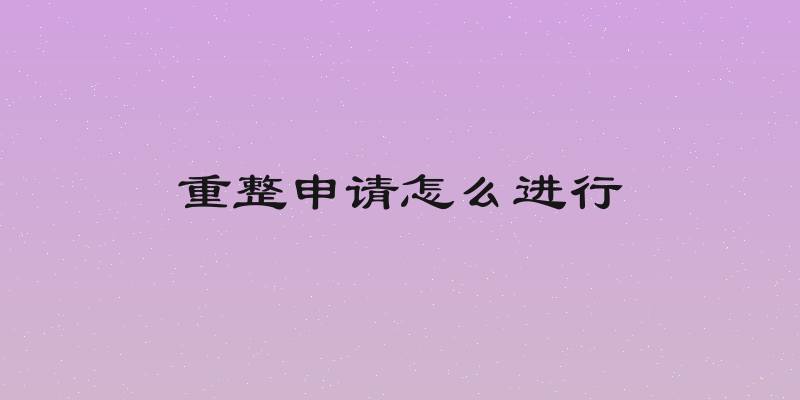 重整申请怎么进行