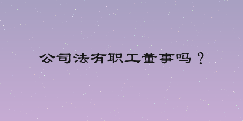公司法有职工董事吗？