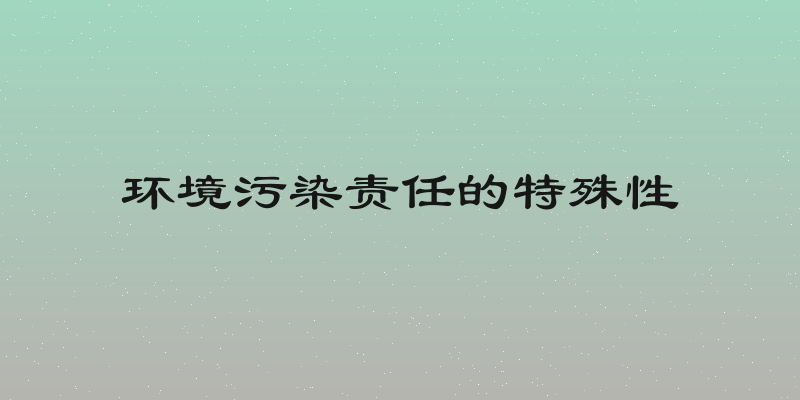 环境污染责任的特殊性