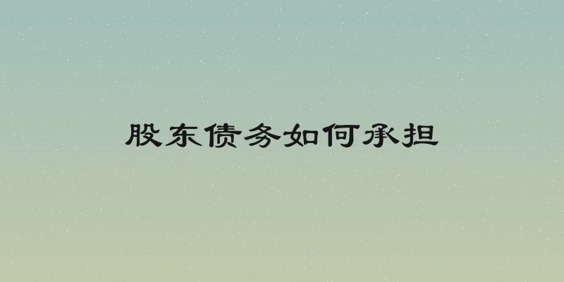 股东债务如何承担