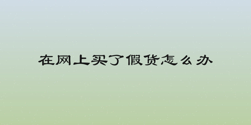 在网上买了假货怎么办