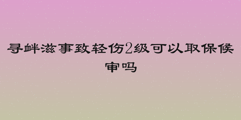 寻衅滋事致轻伤2级可以取保候审吗