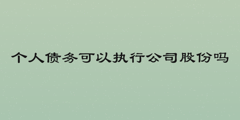 个人债务可以执行公司股份吗