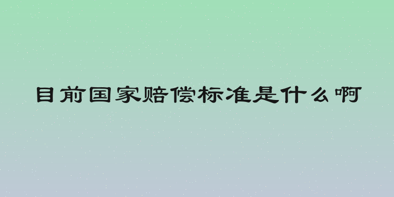 目前国家赔偿标准是什么啊