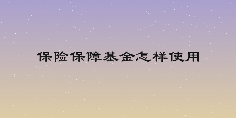 保险保障基金怎样使用