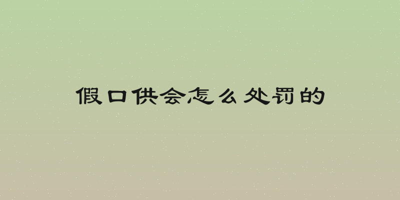 假口供会怎么处罚的