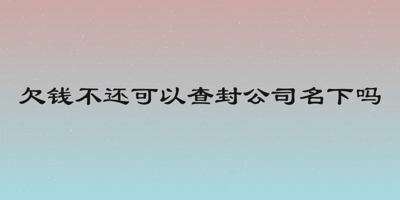 欠钱不还可以查封公司名下吗