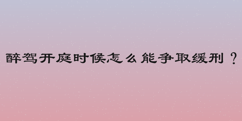 醉驾开庭时候怎么能争取缓刑？