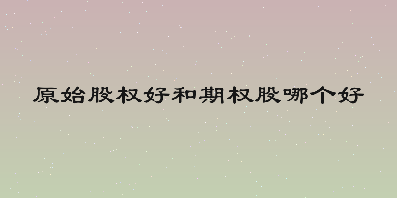 原始股权好和期权股哪个好