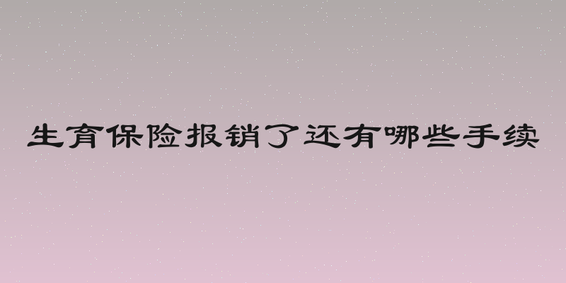 生育保险报销了还有哪些手续