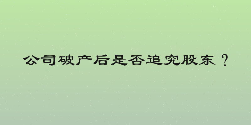 公司破产后是否追究股东？
