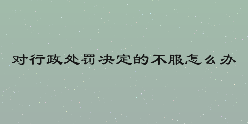对行政处罚决定的不服怎么办