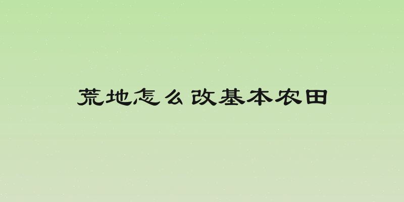 荒地怎么改基本农田