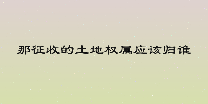 那征收的土地权属应该归谁