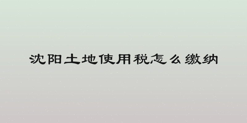 沈阳土地使用税怎么缴纳
