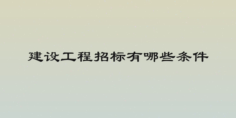 建设工程招标有哪些条件