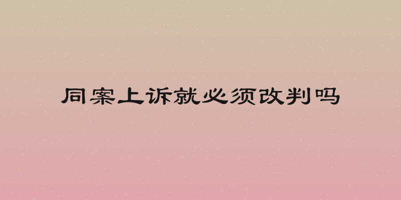 同案上诉就必须改判吗