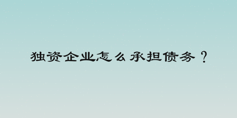 独资企业怎么承担债务？