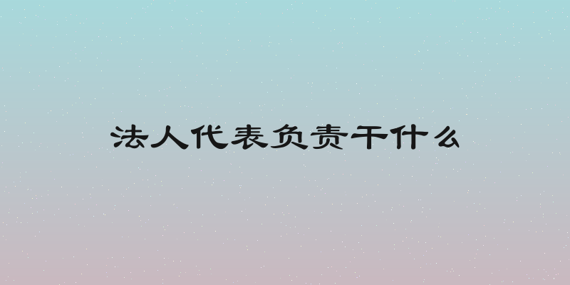 法人代表负责干什么