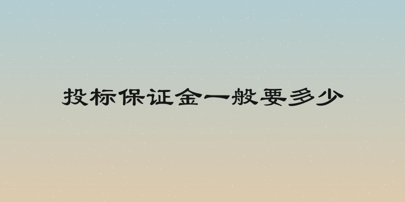 投标保证金一般要多少
