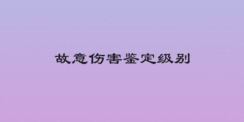 故意伤害鉴定级别