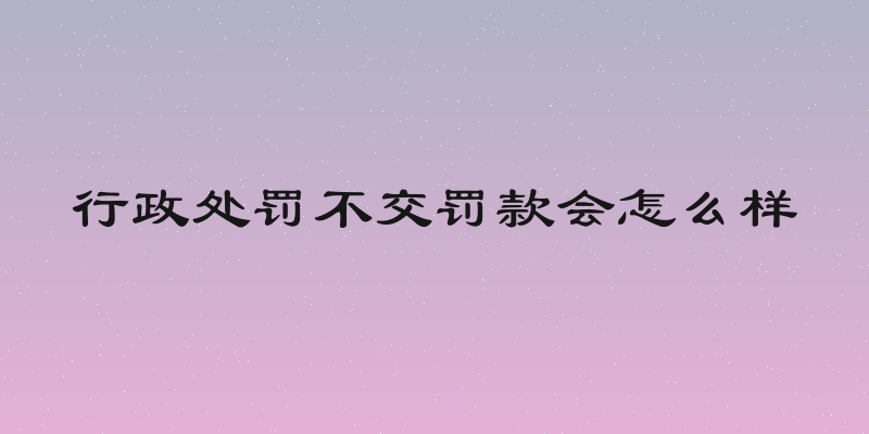 行政处罚不交罚款会怎么样
