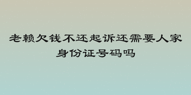 老赖欠钱不还起诉还需要人家身份证号码吗