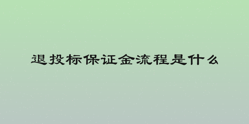 退投标保证金流程是什么