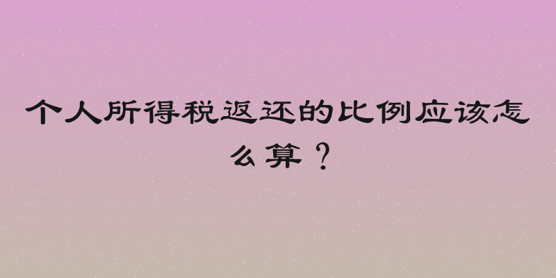 个人所得税返还的比例应该怎么算？