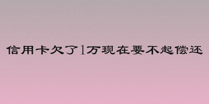 信用卡欠了1万现在要不起偿还