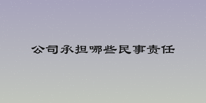 公司承担哪些民事责任