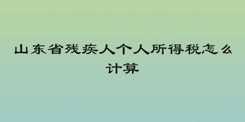 山东省残疾人个人所得税怎么计算