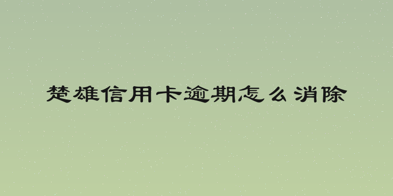 楚雄信用卡逾期怎么消除