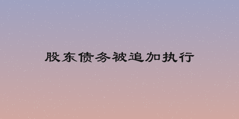 股东债务被追加执行